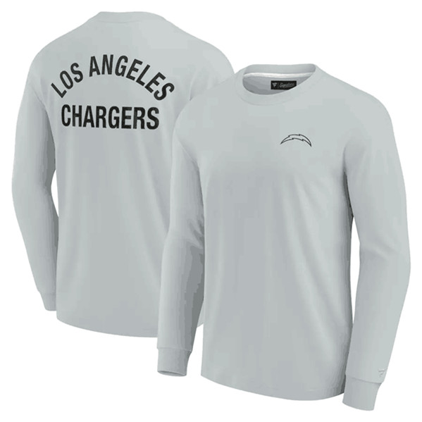 Men's Los Angeles Chargers Gray Signature Unisex Super Soft Long Sleeve T-Shirt